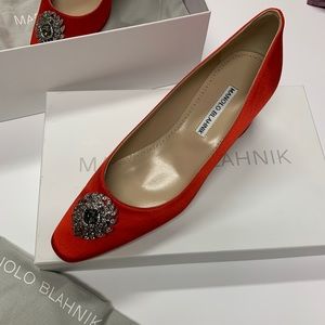 Manolo Blahnik Red Pimna Heel